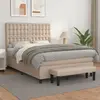 Image de vidaXL Sommier à lattes de lit avec matelas Cappuccino 140x190 cm
