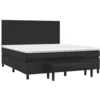 Image de vidaXL Sommier à lattes de lit avec matelas Noir 180x200 cm Similicuir