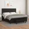Image de vidaXL Sommier à lattes de lit avec matelas Noir 180x200 cm Similicuir