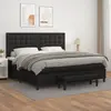 Image de vidaXL Sommier à lattes de lit avec matelas Noir 200x200 cm Similicuir