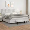 Image de vidaXL Sommier à lattes de lit avec matelas Blanc 200x200cm Similicuir