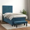 Image de vidaXL Sommier à lattes de lit avec matelas Bleu foncé 90x190 cm