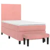 Image de vidaXL Sommier à lattes de lit avec matelas Rose 90x190 cm Velours