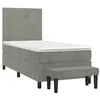 Image de vidaXL Sommier à lattes de lit et matelas Gris clair 90x200 cm Velours