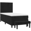 Image de vidaXL Sommier à lattes de lit avec matelas Noir 90x200 cm Velours
