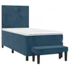 Image de vidaXL Sommier à lattes de lit avec matelas Bleu foncé 90x200 cm