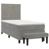 Image de vidaXL Sommier à lattes de lit et matelas Gris clair 100x200cm Velours