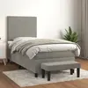 Image de vidaXL Sommier à lattes de lit et matelas Gris clair 100x200cm Velours