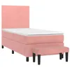Image de vidaXL Sommier à lattes de lit avec matelas Rose 100x200 cm Velours