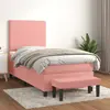 Image de vidaXL Sommier à lattes de lit avec matelas Rose 100x200 cm Velours