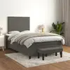 Image de vidaXL Sommier à lattes de lit et matelas Gris foncé 120x200cm Velours
