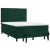 Image de vidaXL Sommier à lattes de lit et matelas Vert foncé 140x190cm Velours