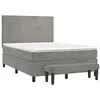 Image de vidaXL Sommier à lattes de lit et matelas Gris clair 140x200cm Velours
