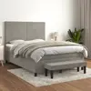 Image de vidaXL Sommier à lattes de lit et matelas Gris clair 140x200cm Velours