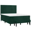 Image de vidaXL Sommier à lattes de lit et matelas Vert foncé 140x200cm Velours