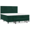 Image de vidaXL Sommier à lattes de lit et matelas Vert foncé 160x200cm Velours