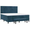 Image de vidaXL Sommier à lattes de lit et matelas Bleu foncé 160x200cm Velours