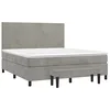 Image de vidaXL Sommier à lattes de lit et matelas Gris clair 180x200cm Velours