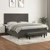 Image de vidaXL Sommier à lattes de lit et matelas Gris foncé 180x200cm Velours