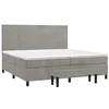 Image de vidaXL Sommier à lattes de lit et matelas Gris clair 200x200cm Velours
