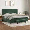 Image de vidaXL Sommier à lattes de lit et matelas Vert foncé 200x200cm Velours