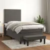 Image de vidaXL Sommier à lattes de lit et matelas Gris foncé 90x200 cm Velours