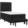 Image de vidaXL Sommier à lattes de lit avec matelas Noir 90x200 cm Velours