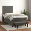 Image de vidaXL Sommier à lattes de lit avec matelas Gris foncé 100x200 cm