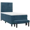 Image de vidaXL Sommier à lattes de lit avec matelas Bleu foncé 100x200 cm