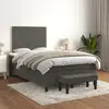 Image de vidaXL Sommier à lattes de lit et matelas Gris foncé 120x200cm Velours
