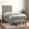 Image de vidaXL Sommier à lattes de lit et matelas Gris clair 80x200 cm Velours