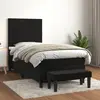 Image de vidaXL Sommier à lattes de lit et matelas Noir 80x200 cm Velours