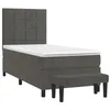 Image de vidaXL Sommier à lattes de lit et matelas Gris foncé 90x190 cm Velours