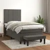 Image de vidaXL Sommier à lattes de lit et matelas Gris foncé 90x190 cm Velours