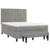 Image de vidaXL Sommier à lattes de lit et matelas Gris clair 140x200cm Velours
