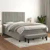 Image de vidaXL Sommier à lattes de lit et matelas Gris clair 140x200cm Velours