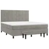 Image de vidaXL Sommier à lattes de lit et matelas Gris clair 160x200cm Velours