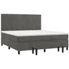 Image de vidaXL Sommier à lattes de lit et matelas Gris foncé 160x200cm Velours