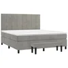 Image de vidaXL Sommier à lattes de lit et matelas Gris clair 180x200cm Velours