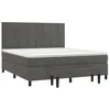 Image de vidaXL Sommier à lattes de lit et matelas Gris foncé 180x200cm Velours