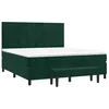 Image de vidaXL Sommier à lattes de lit et matelas Vert foncé 180x200cm Velours