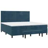 Image de vidaXL Sommier à lattes de lit et matelas Bleu foncé 200x200cm Velours