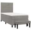 Image de vidaXL Sommier à lattes de lit et matelas Gris clair 80x200 cm Velours