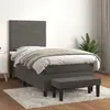 Image de vidaXL Sommier à lattes de lit et matelas Gris foncé 90x200 cm Velours
