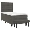 Image de vidaXL Sommier à lattes de lit avec matelas Gris foncé 100x200 cm