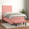 Image de vidaXL Sommier à lattes de lit avec matelas Rose 100x200 cm Velours