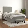 Image de vidaXL Sommier à lattes de lit et matelas Gris clair 120x200cm Velours