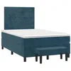 Image de vidaXL Sommier à lattes de lit et matelas Bleu foncé 120x200cm Velours