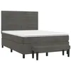 Image de vidaXL Sommier à lattes de lit et matelas Gris foncé 140x190cm Velours