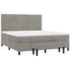 Image de vidaXL Sommier à lattes de lit et matelas Gris clair 160x200cm Velours
